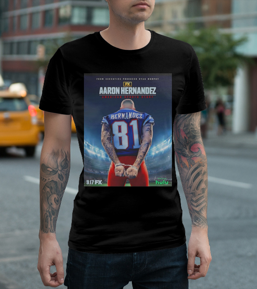 FX Aaron Hernandez American Sports Story Handcuffs 9.17 Stream On Hulu T-Shirt