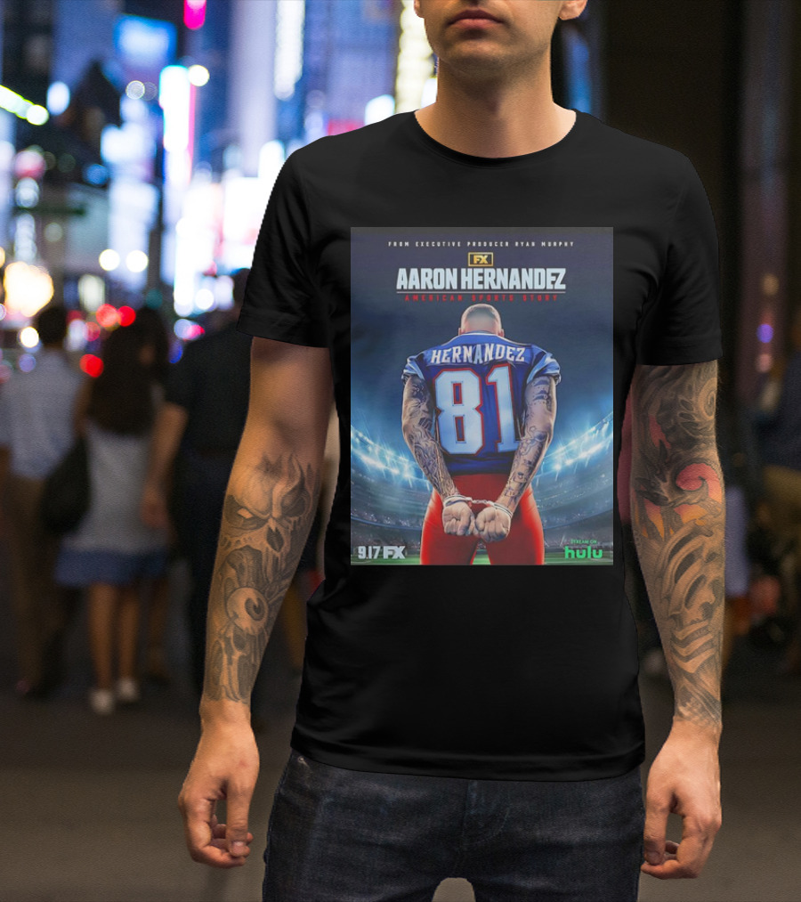 FX Aaron Hernandez American Sports Story Handcuffs 9.17 Stream On Hulu T-Shirt