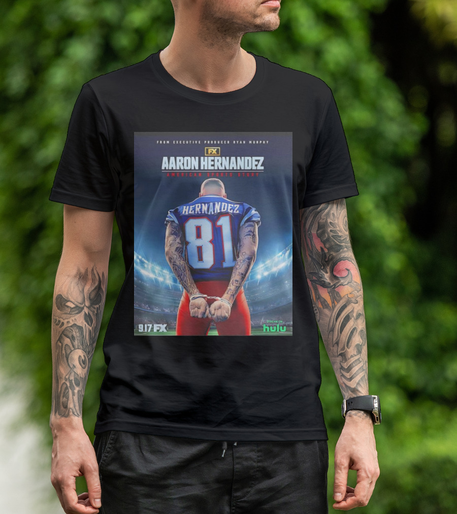 FX Aaron Hernandez American Sports Story Handcuffs 9.17 Stream On Hulu T-Shirt