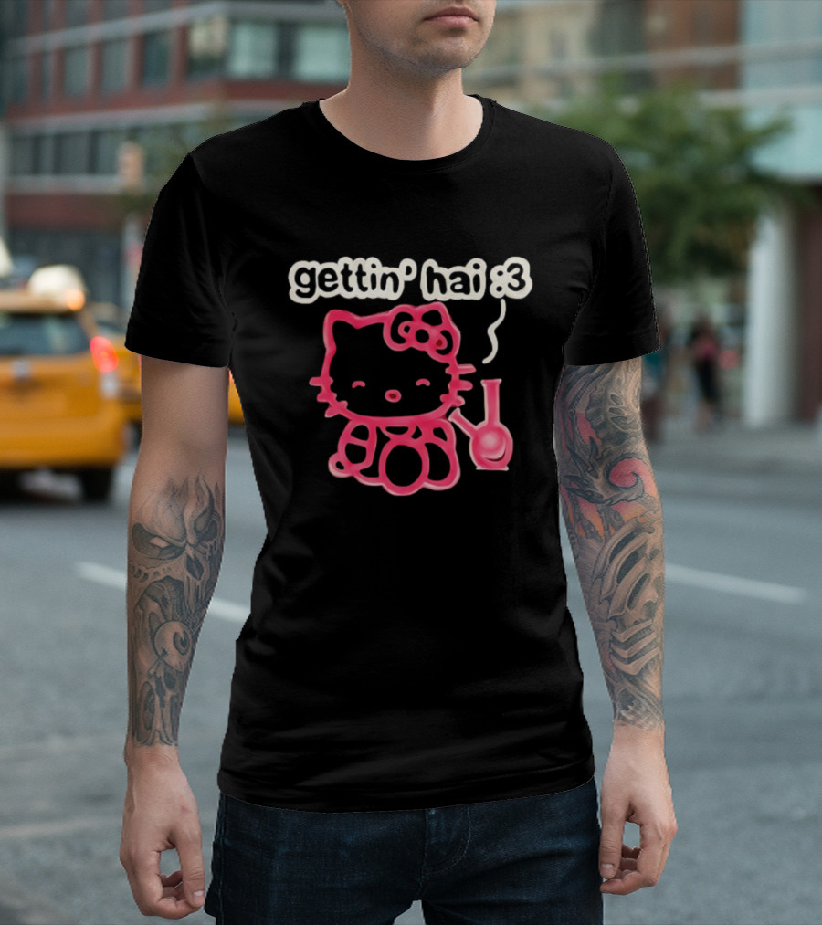 Gettin Hai :3 Hello Kitty Meme T-Shirt