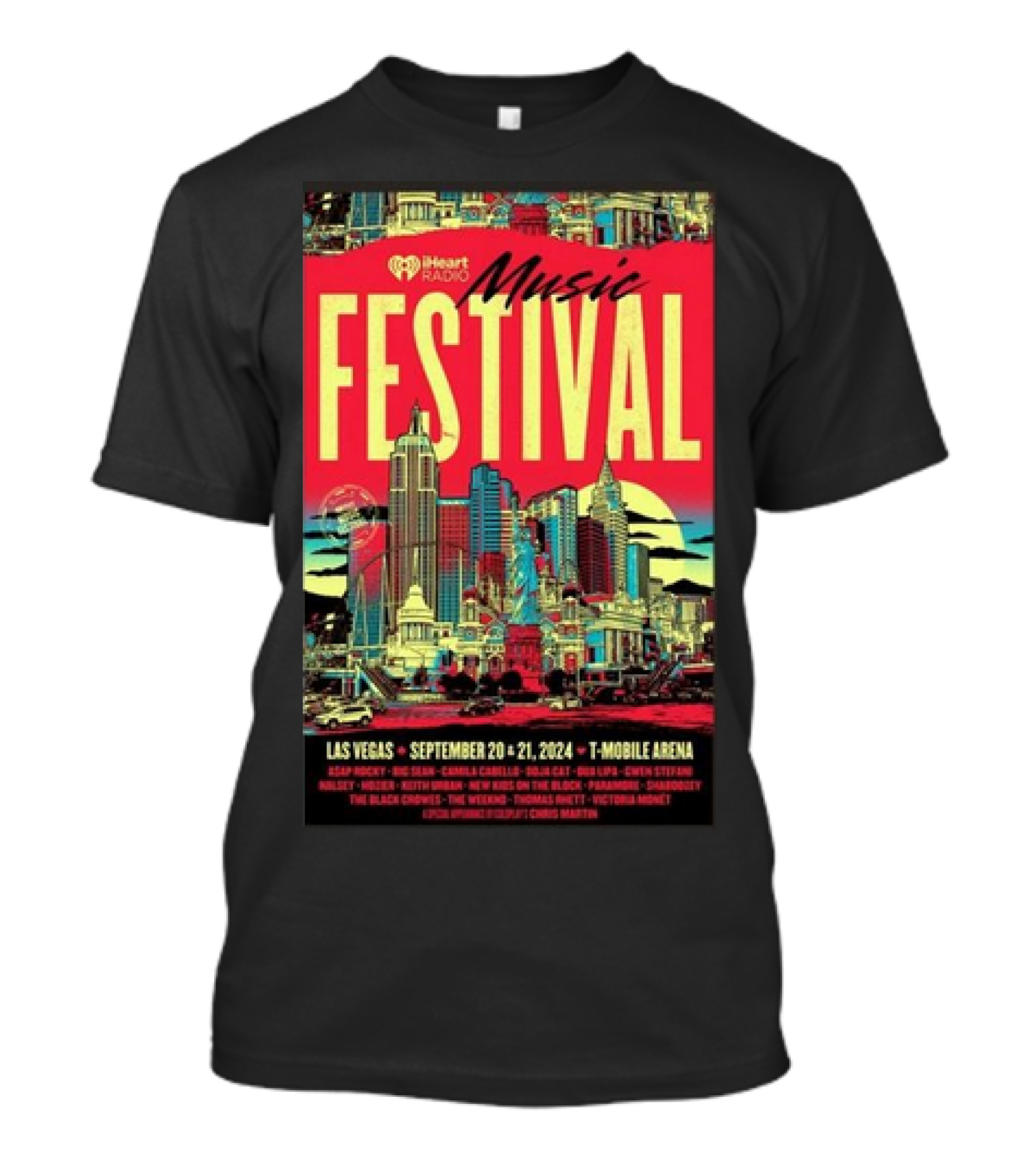 IHeartRadio Music Festival Las Vegas September 20-21 2024 T-Mobile Arena Event Featuring Artists Like Billie Eilish And Imagine Dragons T-Shirt