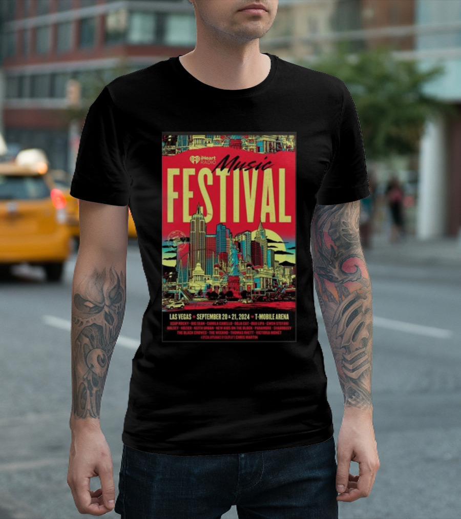 IHeartRadio Music Festival Las Vegas September 20-21 2024 T-Mobile Arena Event Featuring Artists Like Billie Eilish And Imagine Dragons T-Shirt