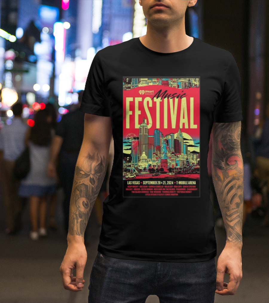 IHeartRadio Music Festival Las Vegas September 20-21 2024 T-Mobile Arena Event Featuring Artists Like Billie Eilish And Imagine Dragons T-Shirt