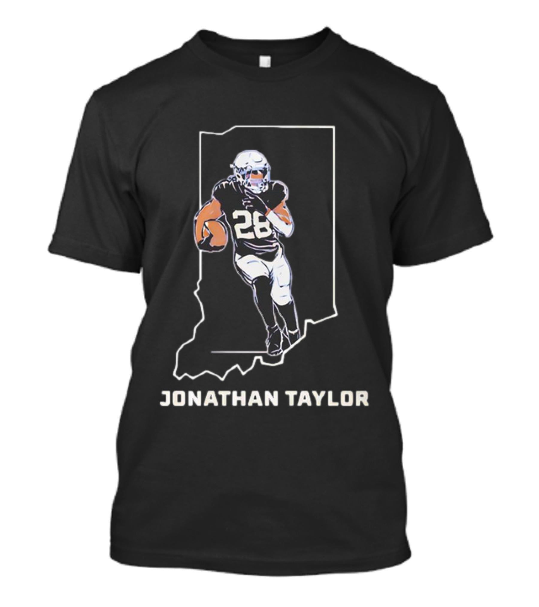 Jonathan Taylor Indianapolis Colts State Outline Vintage 28 T-Shirt