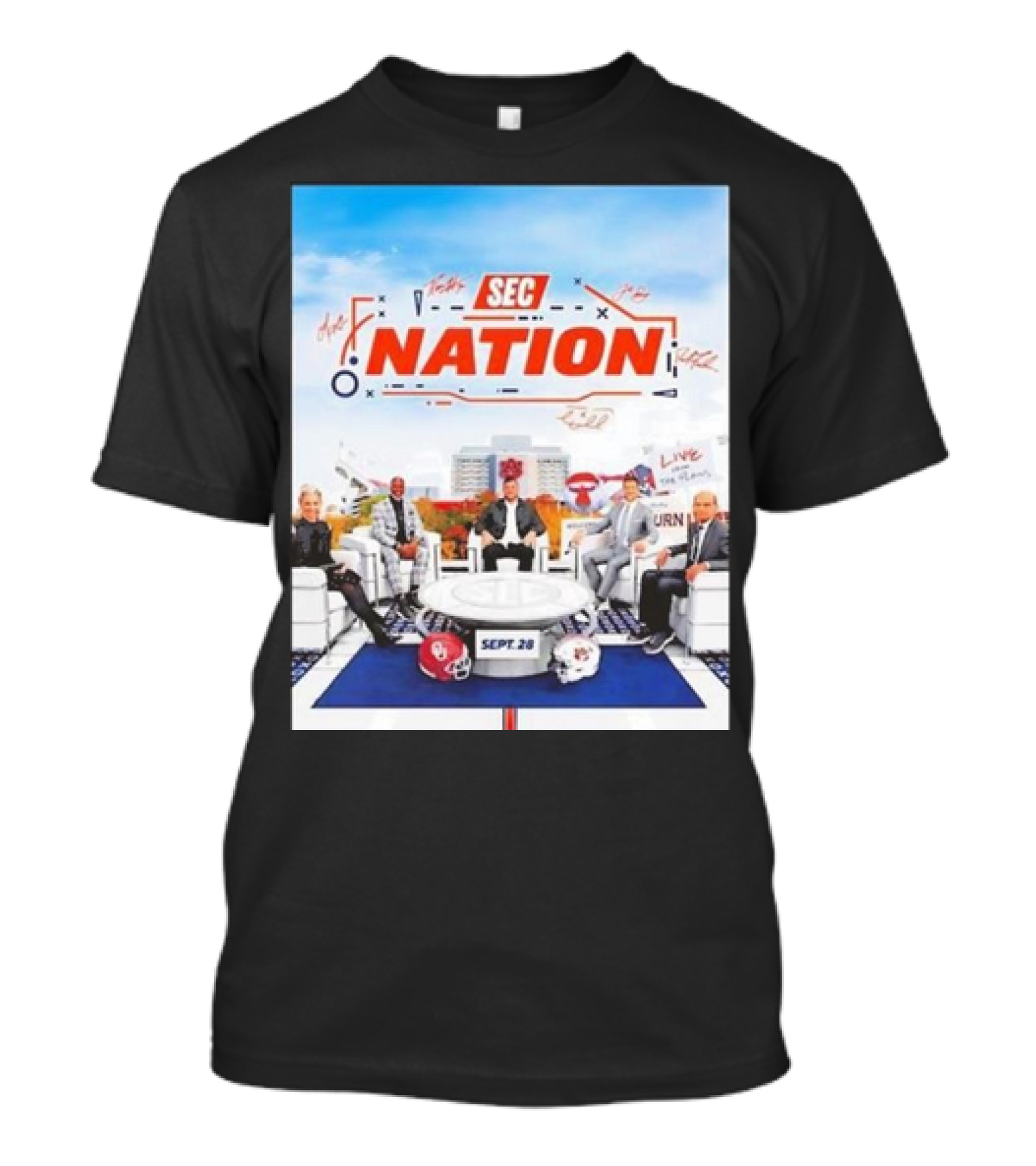 Sec Nation Sept. 28 Oklahoma Sooners Vs Auburn Tigers Football T-Shirt
