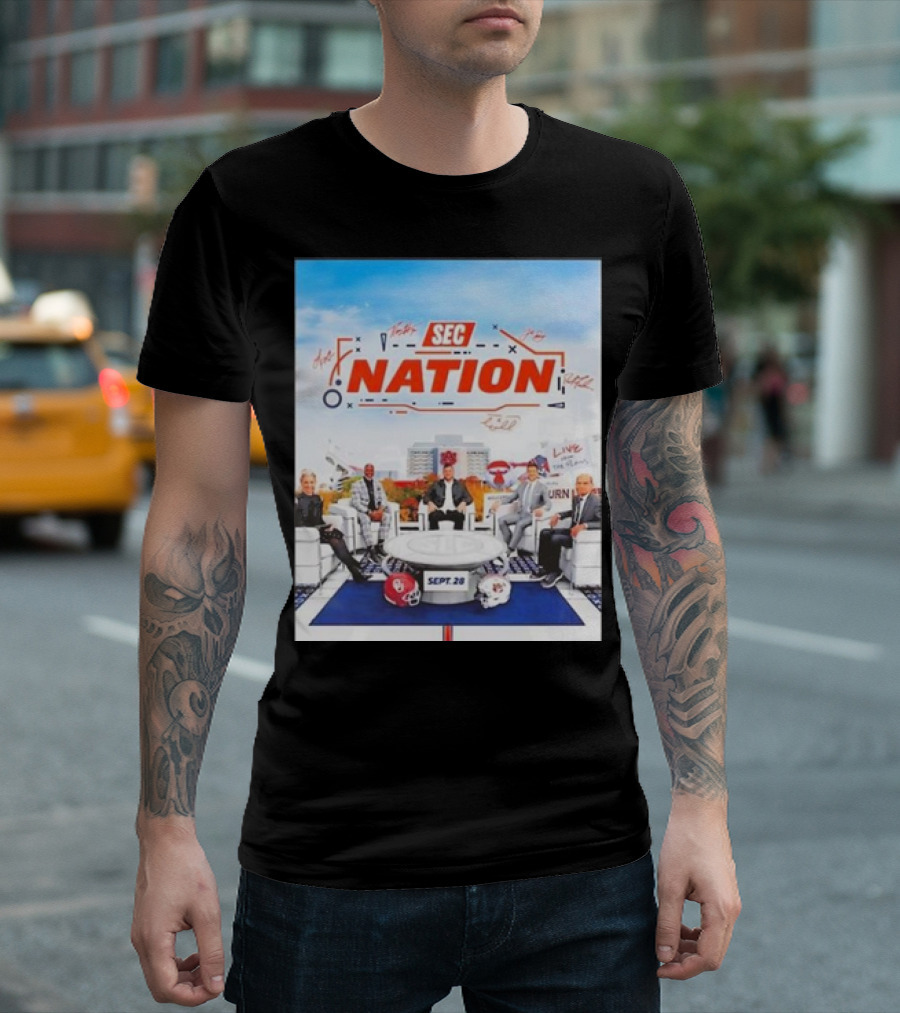 Sec Nation Sept. 28 Oklahoma Sooners Vs Auburn Tigers Football T-Shirt