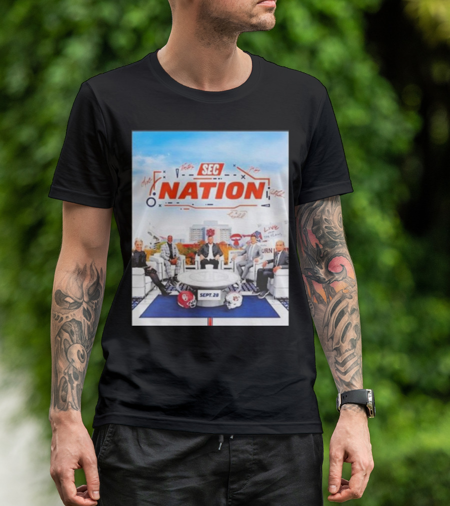 Sec Nation Sept. 28 Oklahoma Sooners Vs Auburn Tigers Football T-Shirt