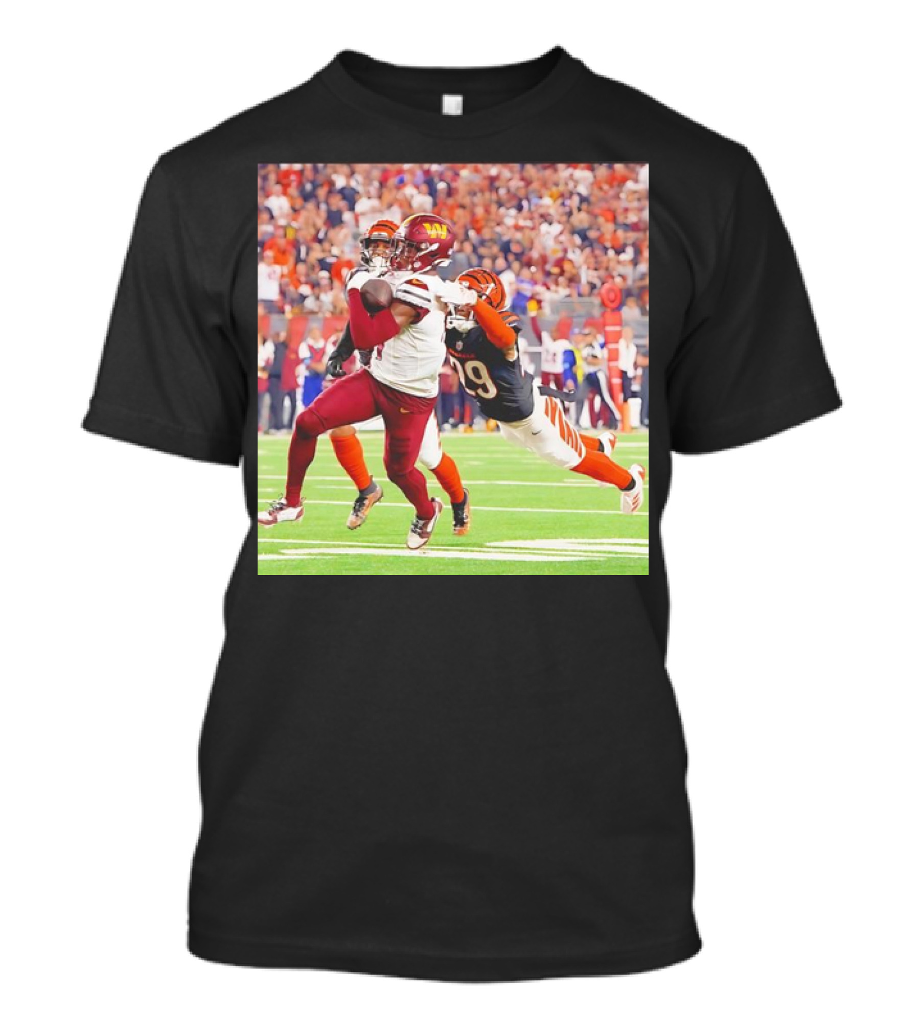 Washington Commanders Terry McLaurin Vs Cincinnati Bengals Cam Taylor-Britt Action Play T-Shirt