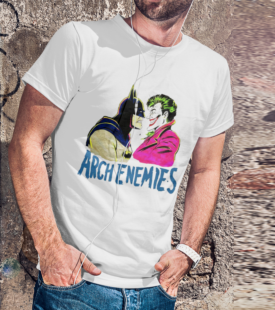 Batman Joker Arch Enemies Comics Face-Off Iconic Showdown T-Shirt
