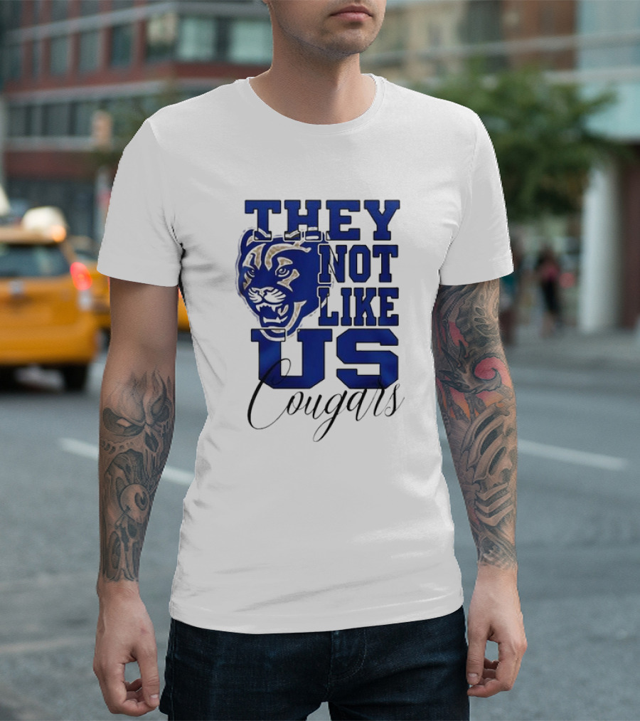 BYU Cougars They Not Like Us Cougars Football Team T-Shirt