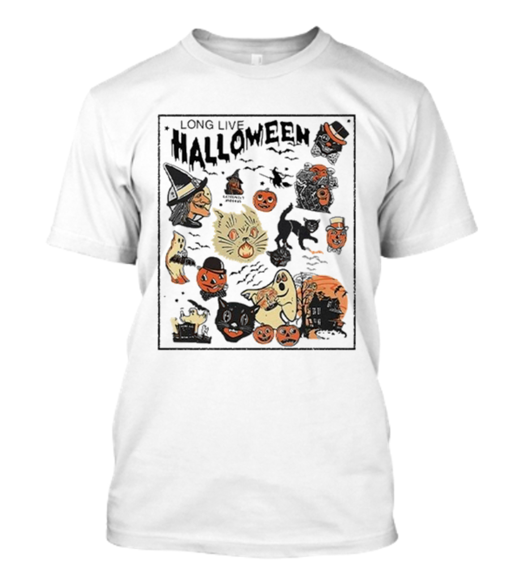 Long Live Halloween Witch Cat Pumpkin Ghost Haunted House T-Shirt