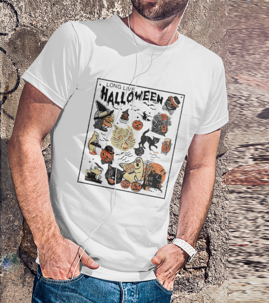Long Live Halloween Witch Cat Pumpkin Ghost Haunted House T-Shirt