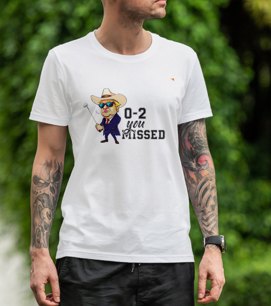 Trump Cowboy 0-2 You Missed Twice President 2024 Vintage T-Shirt