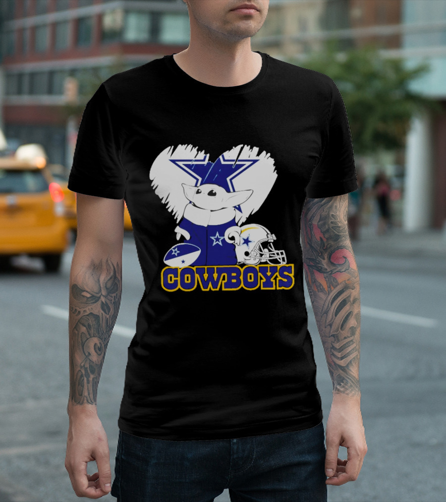 Baby Yoda Cowboys Star Wars NFL Football Season T-Shirt
