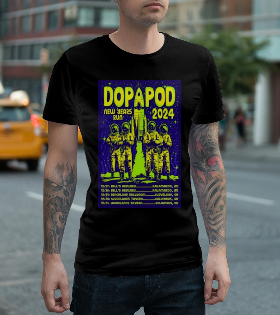 Dopapod New Years Run 2024 Bell's Brewery Kalamazoo Beachland Ballroom Cleveland Woodlands Tavern Columbus T-Shirt