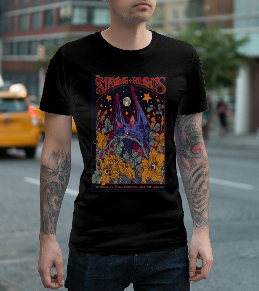 The Smashing Pumpkins Concert Poster September 25, 2024 Providence Park Portland OR Moon and Stars T-Shirt