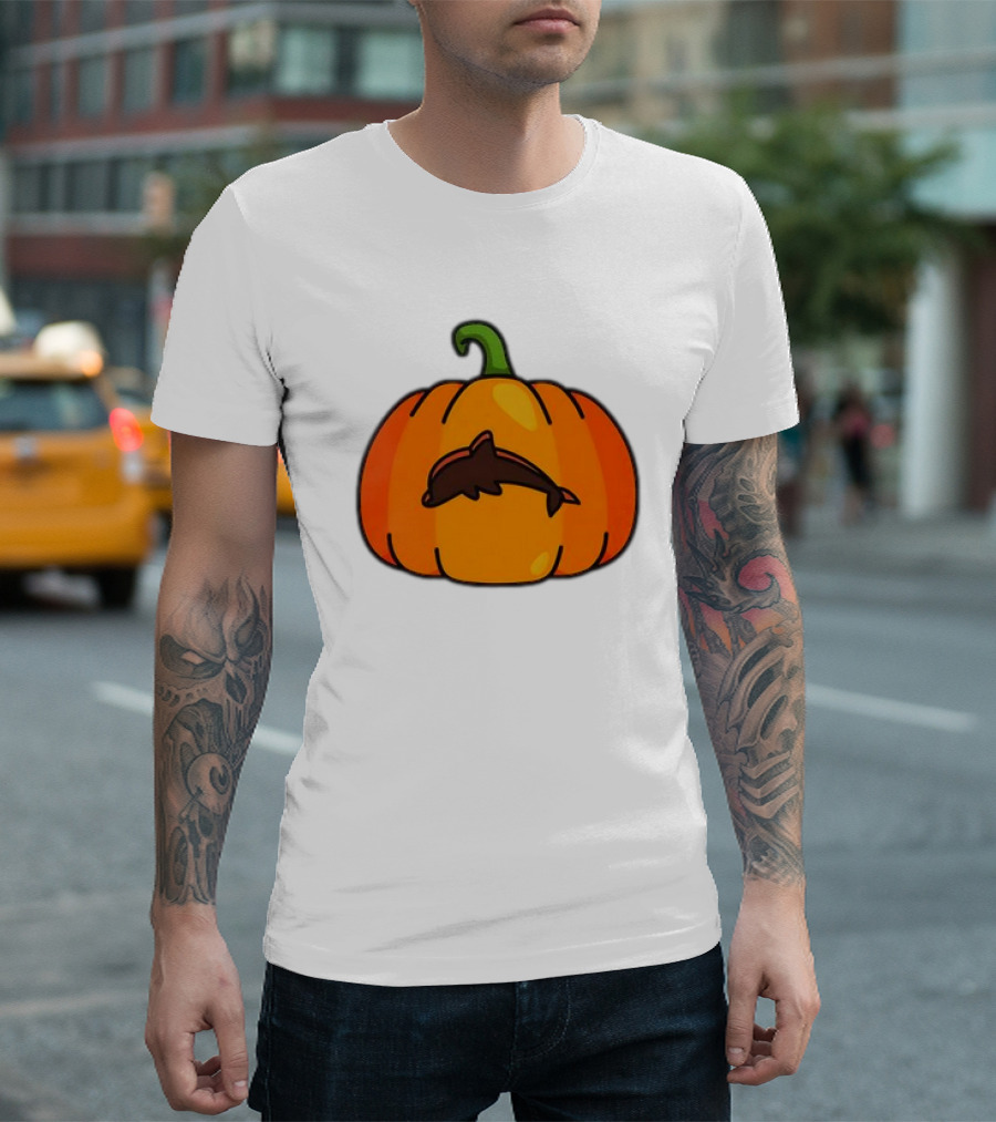 Halloween Pumpkin Dolphin T-Shirt