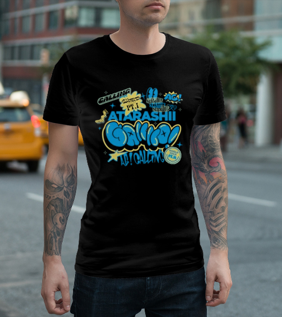 Atarashii Gakko AG At Calling Blue and Black Word Up Tour T-Shirt