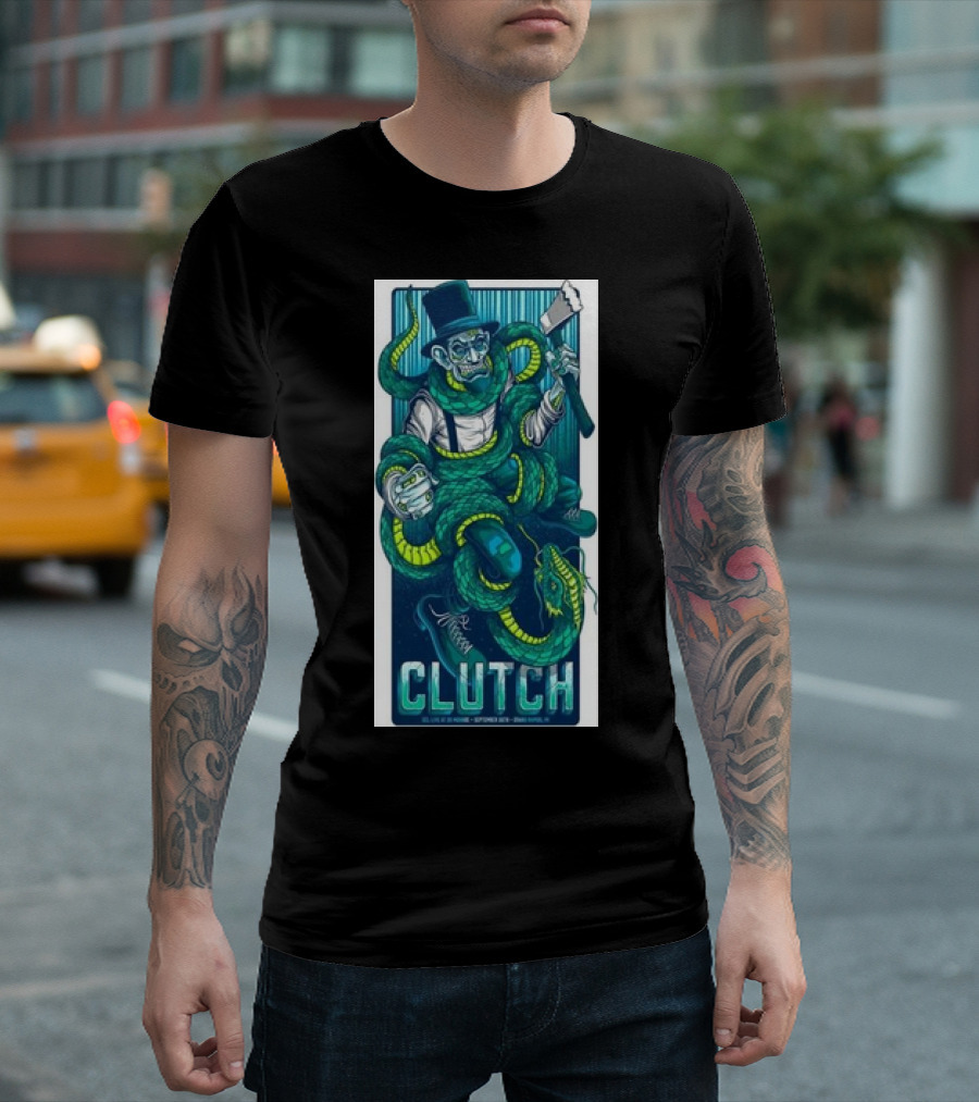 Clutch Tour Sept 26 2024 GLC Live 20 Monroe Grand Rapids MI Snake And Top Hat T-Shirt
