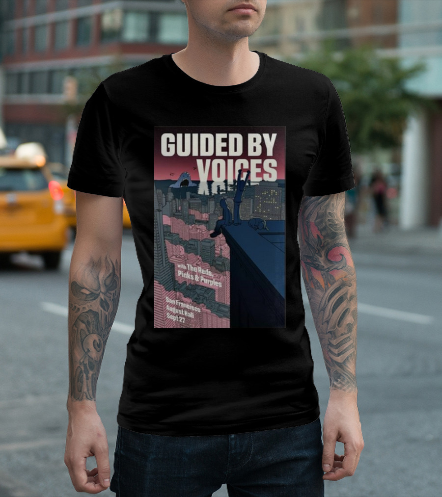 Guided By Voices San Francisco August Hall Sept 27 With The Reds Pinks And Purples T-Shirt