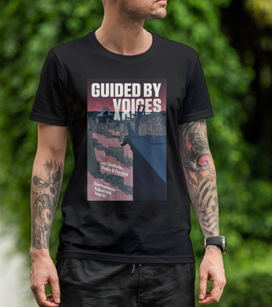 Guided By Voices San Francisco August Hall Sept 27 With The Reds Pinks And Purples T-Shirt