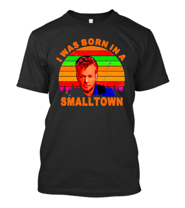 I Was Born In A Small Town Vintage John Mellencamp Retro Sunset T-Shirt