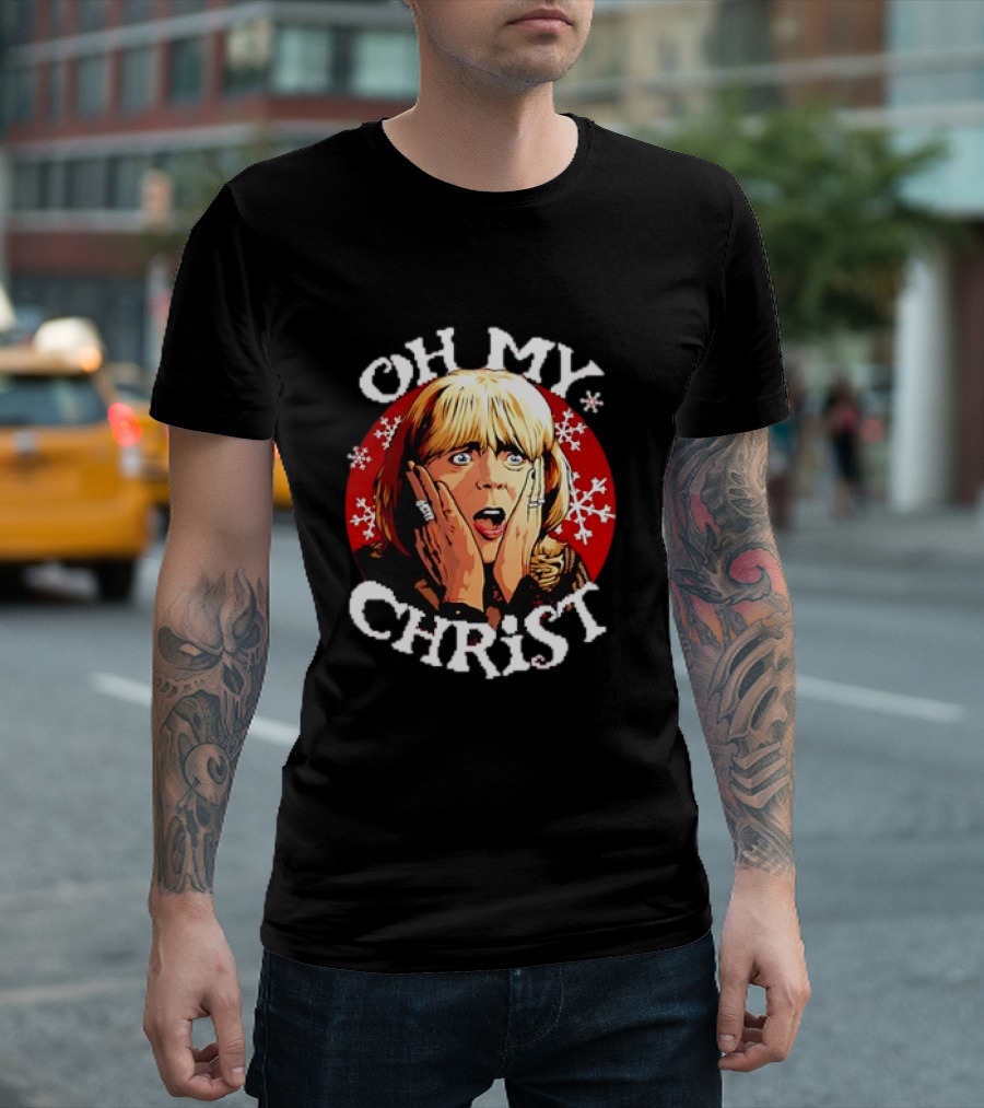 Oh My Christ Pam Christmas Jumper Holiday Snowflakes Classic Scene T-Shirt