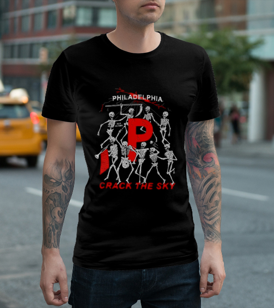 Philadelphia Crack The Sky Red October Skeleton Dance T-Shirt