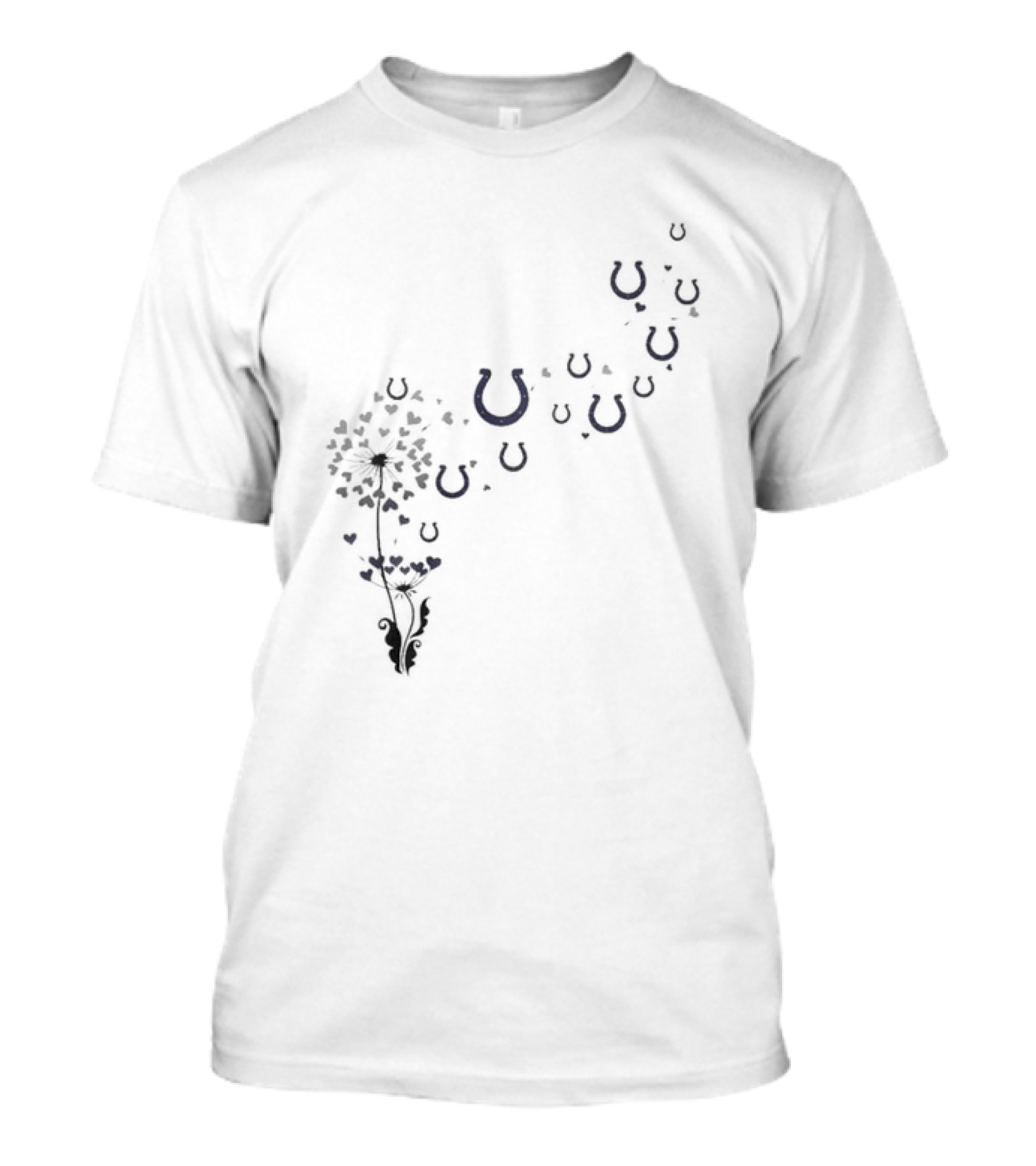 Indianapolis Colts Horseshoe Floral Dandelion T-Shirt