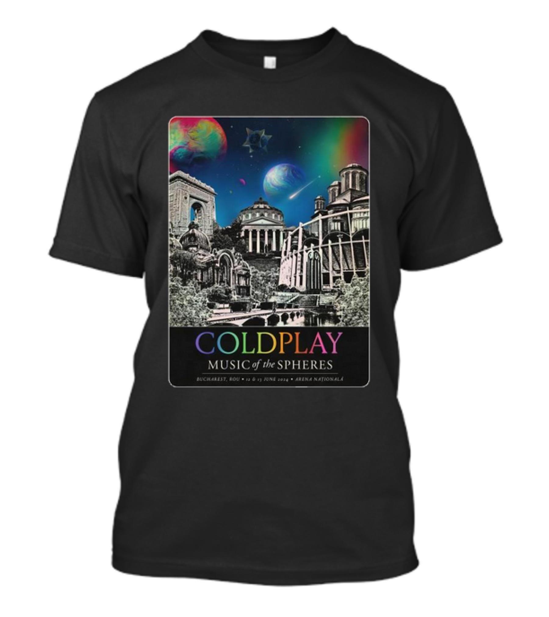 Coldplay Music Of The Spheres Tour Bucharest 2024 Arena Națională 12 13 June T-Shirt