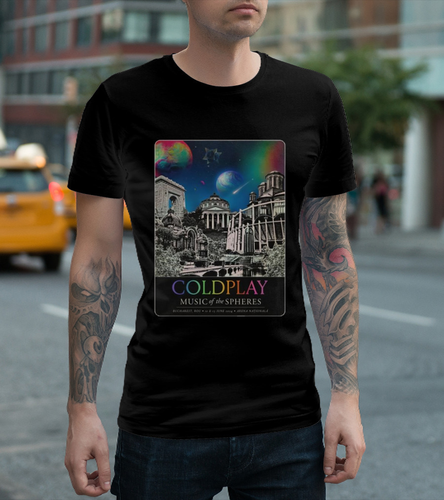 Coldplay Music Of The Spheres Tour Bucharest 2024 Arena Națională 12 13 June T-Shirt