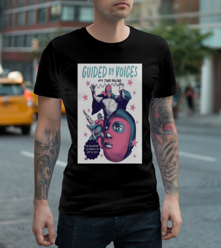Guided By Voices With Tony Molina The Bellwether Los Angeles CA Sept 28 2024 Luchador Aesthetic T-Shirt
