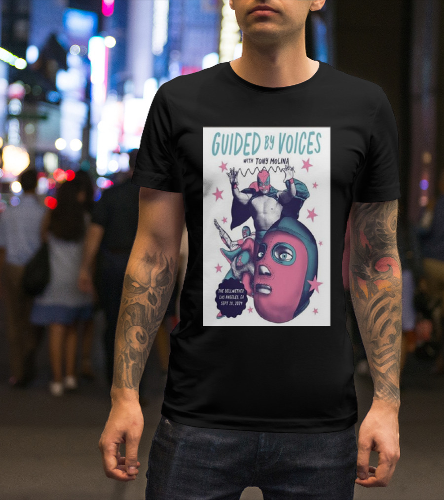 Guided By Voices With Tony Molina The Bellwether Los Angeles CA Sept 28 2024 Luchador Aesthetic T-Shirt