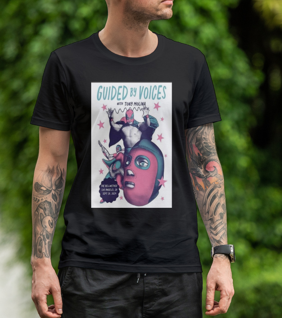 Guided By Voices With Tony Molina The Bellwether Los Angeles CA Sept 28 2024 Luchador Aesthetic T-Shirt