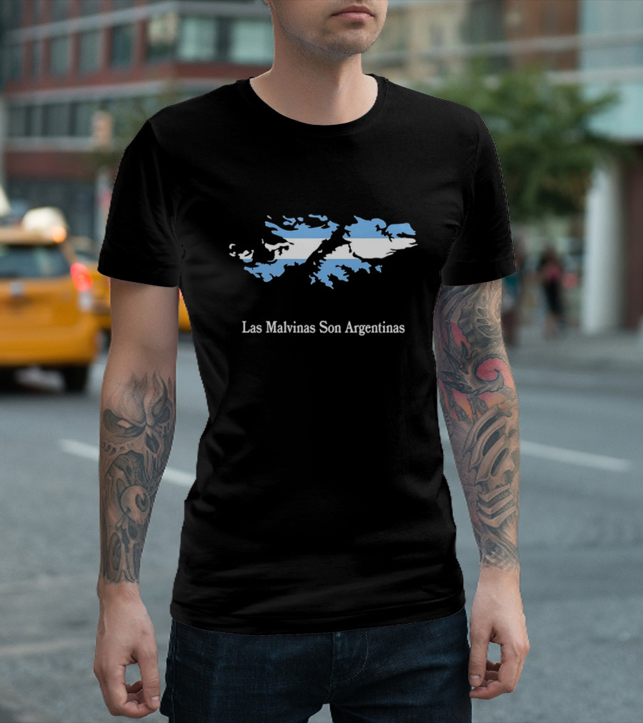 Las Malvinas Son Argentinas Map Blue White Flag T-Shirt