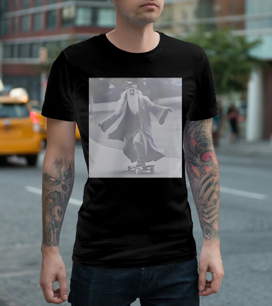Skateboarding Wizard Professor Skateboard Adventure T-Shirt