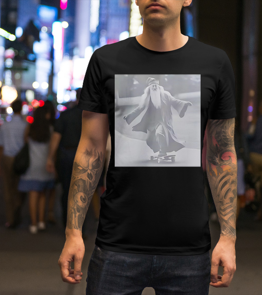 Skateboarding Wizard Professor Skateboard Adventure T-Shirt