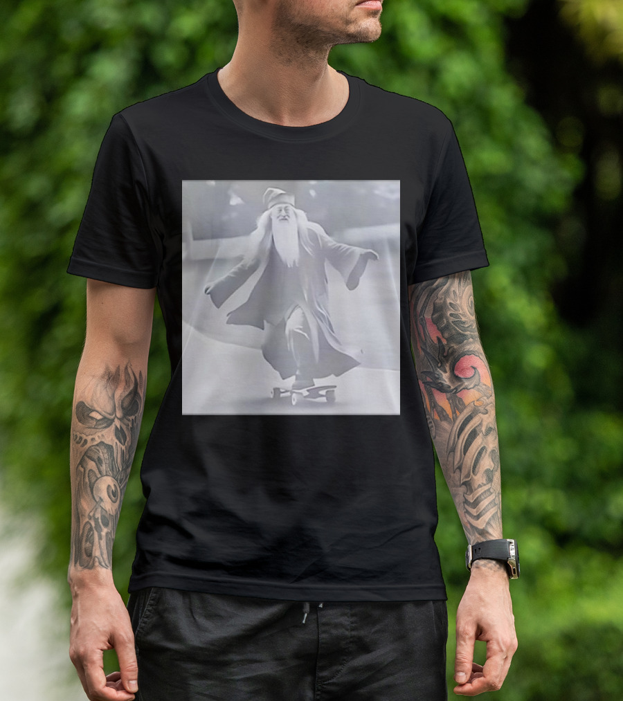 Skateboarding Wizard Professor Skateboard Adventure T-Shirt