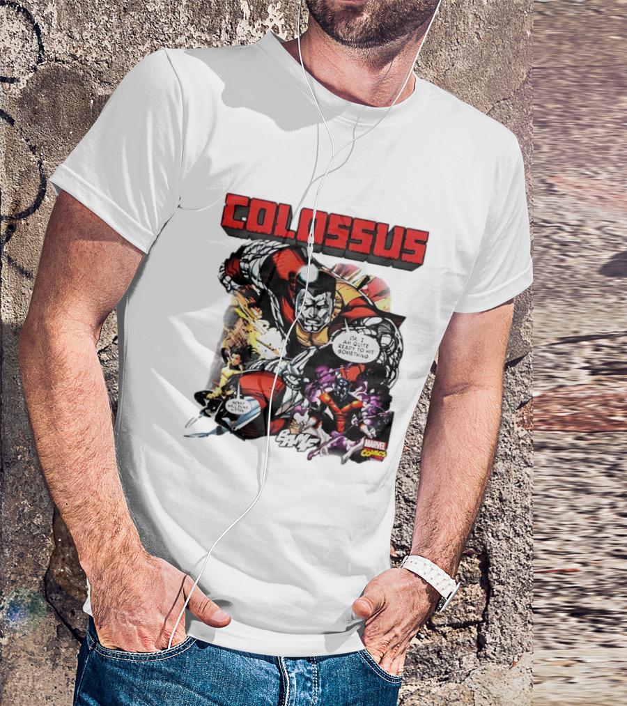 Colossus Quite Ready To Hit Something Marvel Comics Action Scene T-Shirt