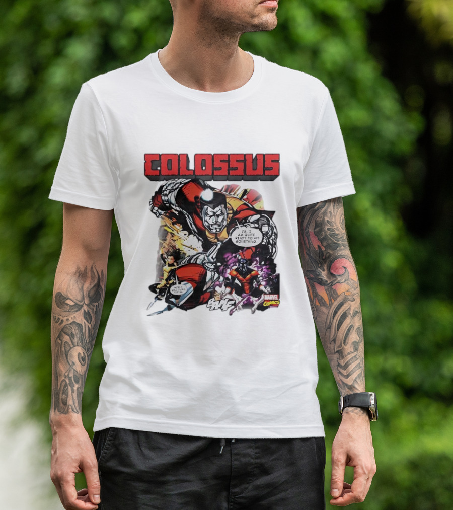 Colossus Quite Ready To Hit Something Marvel Comics Action Scene T-Shirt