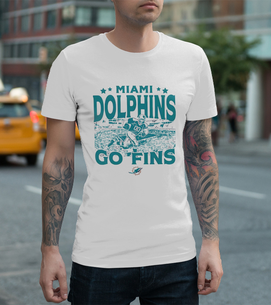 MIAMI DOLPHINS GO FINS Football Player Stadium T-Shirt