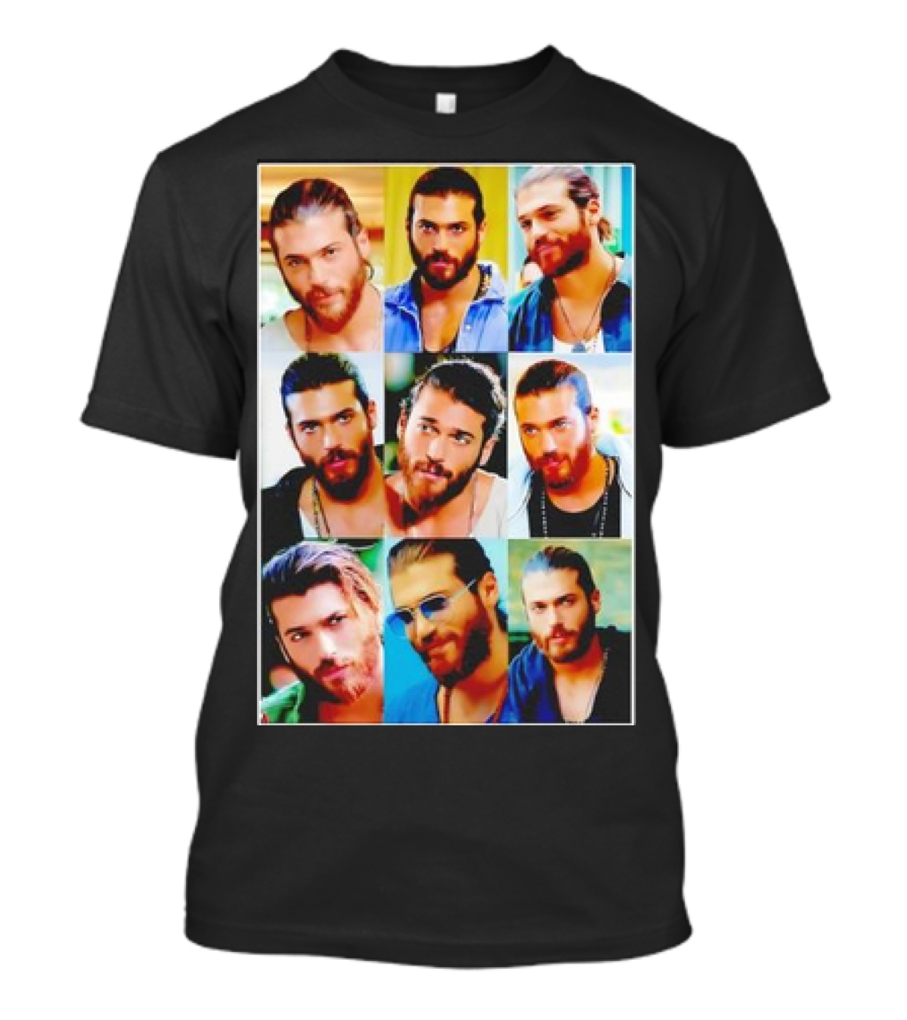 Collage Of Can Yaman Essential Photo Multicolor Expressions T-Shirt