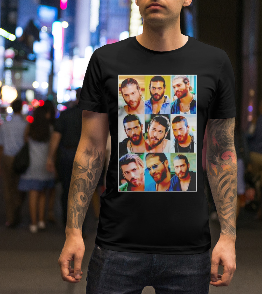 Collage Of Can Yaman Essential Photo Multicolor Expressions T-Shirt