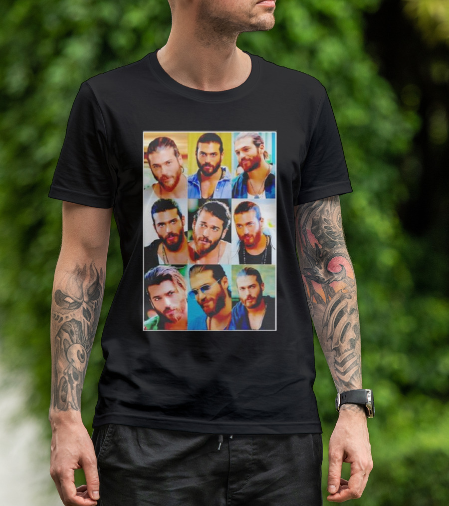 Collage Of Can Yaman Essential Photo Multicolor Expressions T-Shirt
