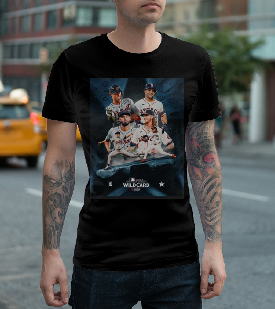 Detroit Tigers Houston Astros 2024 American League Wild Card Matchup T-Shirt