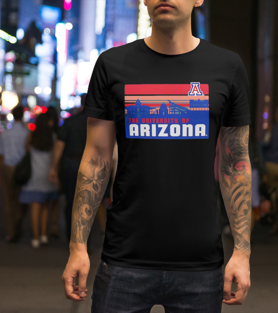 Arizona Wildcats University Of Arizona Skyline Retro T-Shirt