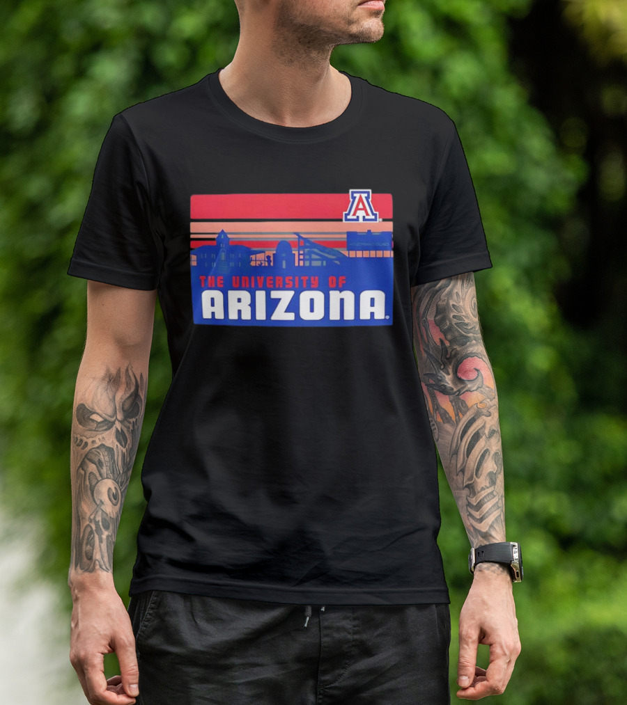 Arizona Wildcats University Of Arizona Skyline Retro T-Shirt
