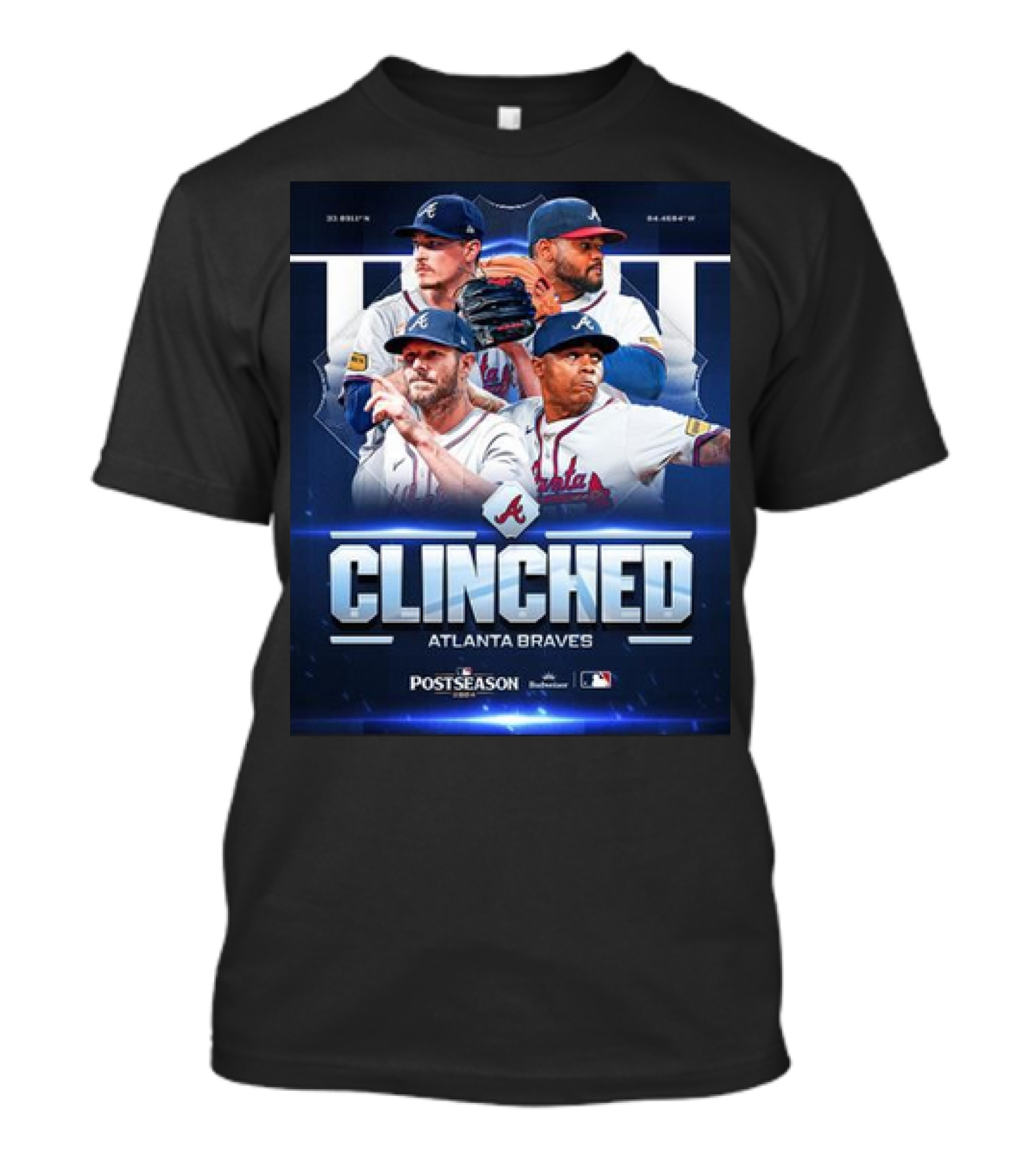 Atlanta Braves 2024 Postseason Clinched MLB Team Player T-Shirt