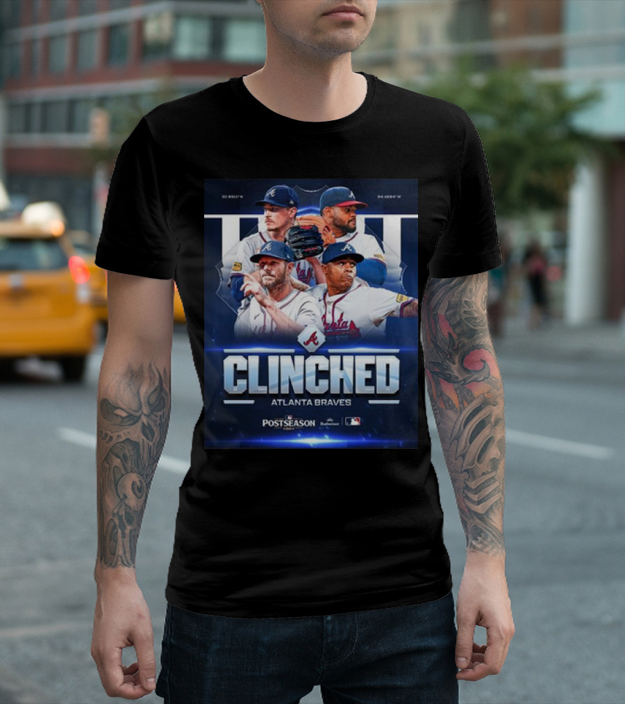 Atlanta Braves 2024 Postseason Clinched MLB Team Player T-Shirt