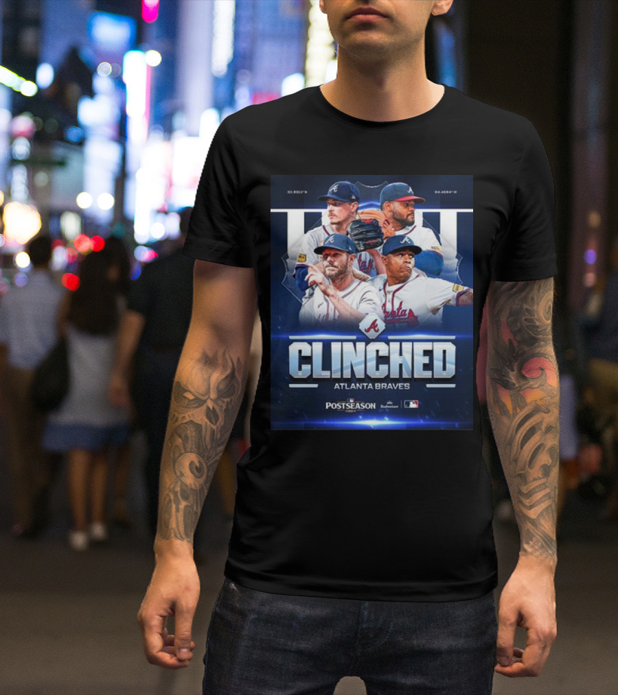 Atlanta Braves 2024 Postseason Clinched MLB Team Player T-Shirt